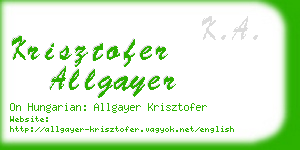 krisztofer allgayer business card